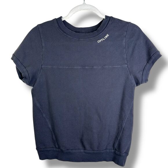 Mate The Label Organic Cotton Black Offline Terry Cloth Short Sleeve Tee XS - Picture 1 of 5